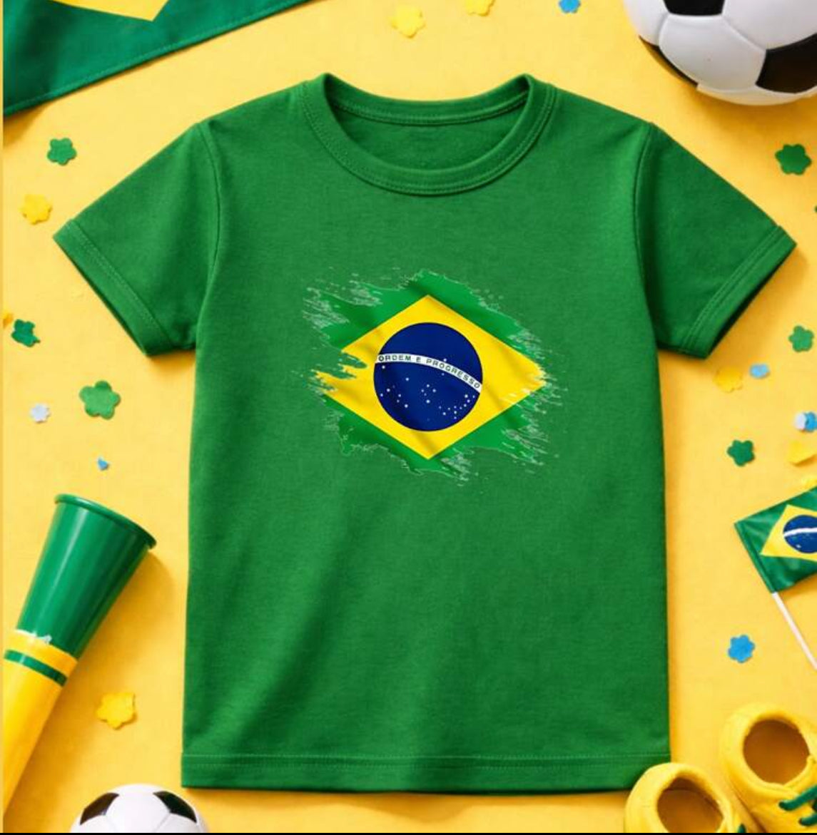 Camisa infantil bandeira Brasil