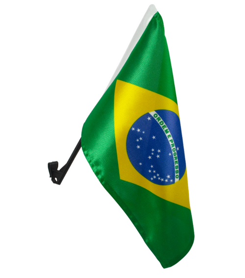 Bandeira Para Carro Brasil 22x33cm + Suporte de 39cm