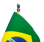 Kit com 10 Mini Bandeiras de Mesa do Brasil