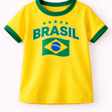 Camiseta Infantil Unissex Brasil – 5 Estrelas