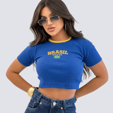 Cropped Brasil Icon Azul