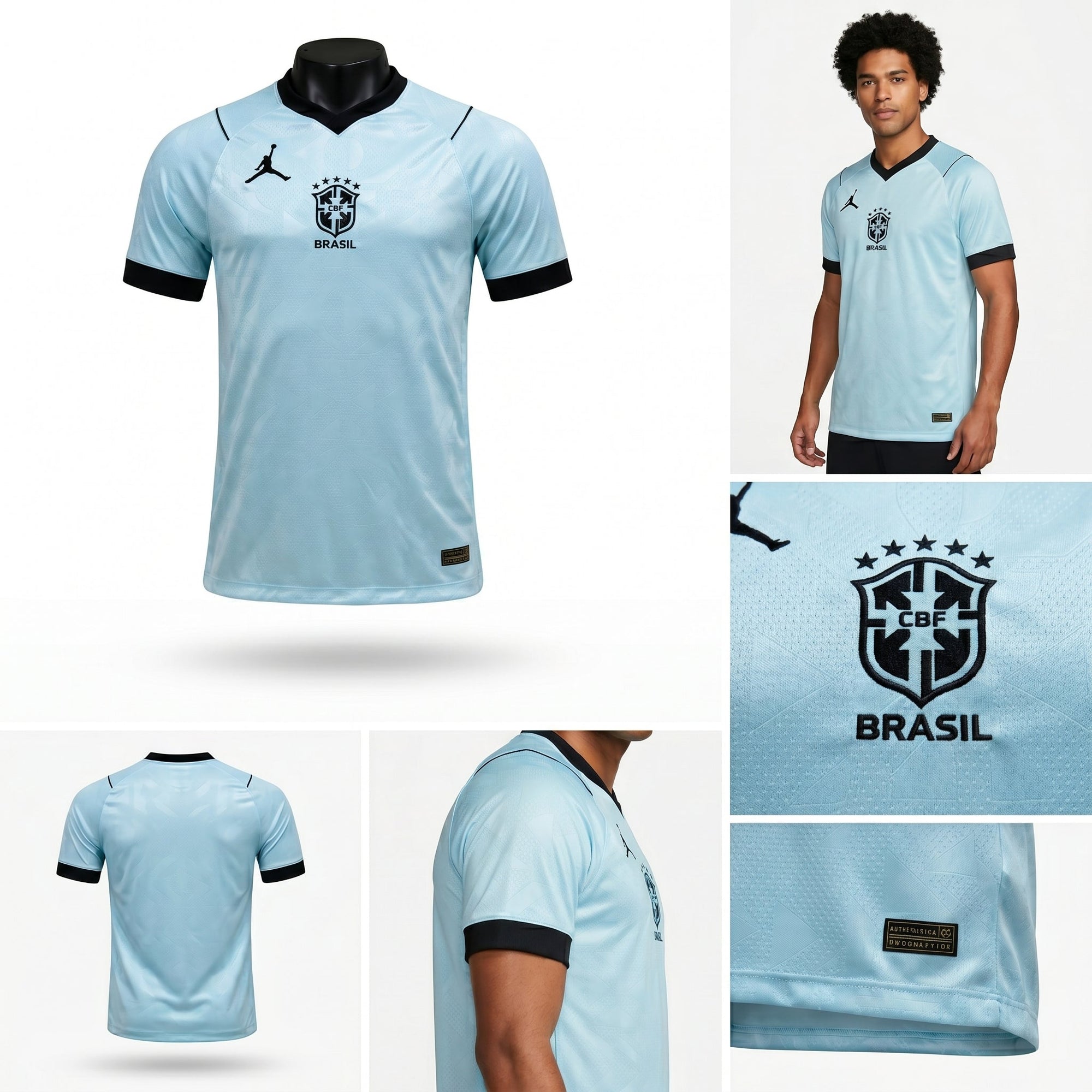 Camisa Torcedor Brasil Masculina 2026 Azul Claro