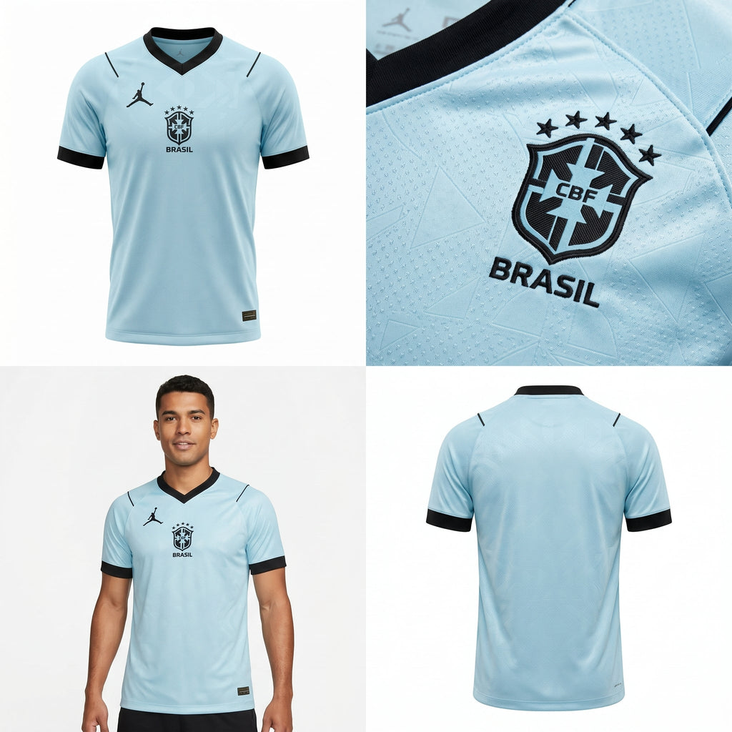Camisa Torcedor Brasil Masculina 2026 Azul Claro