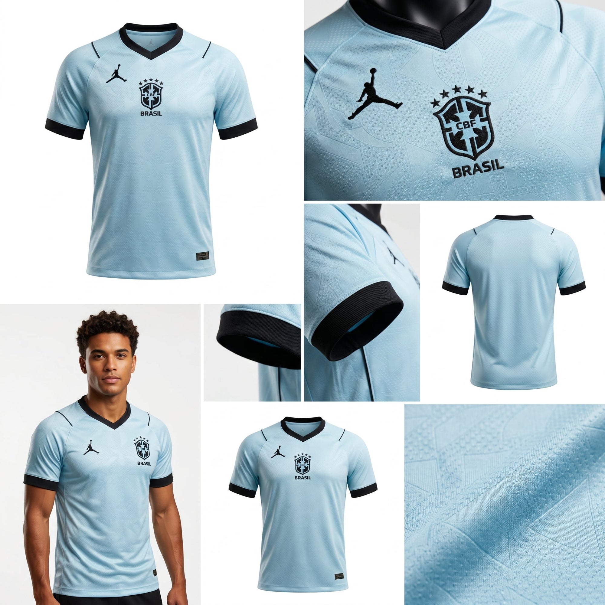 Camisa Torcedor Brasil Masculina 2026 Azul Claro