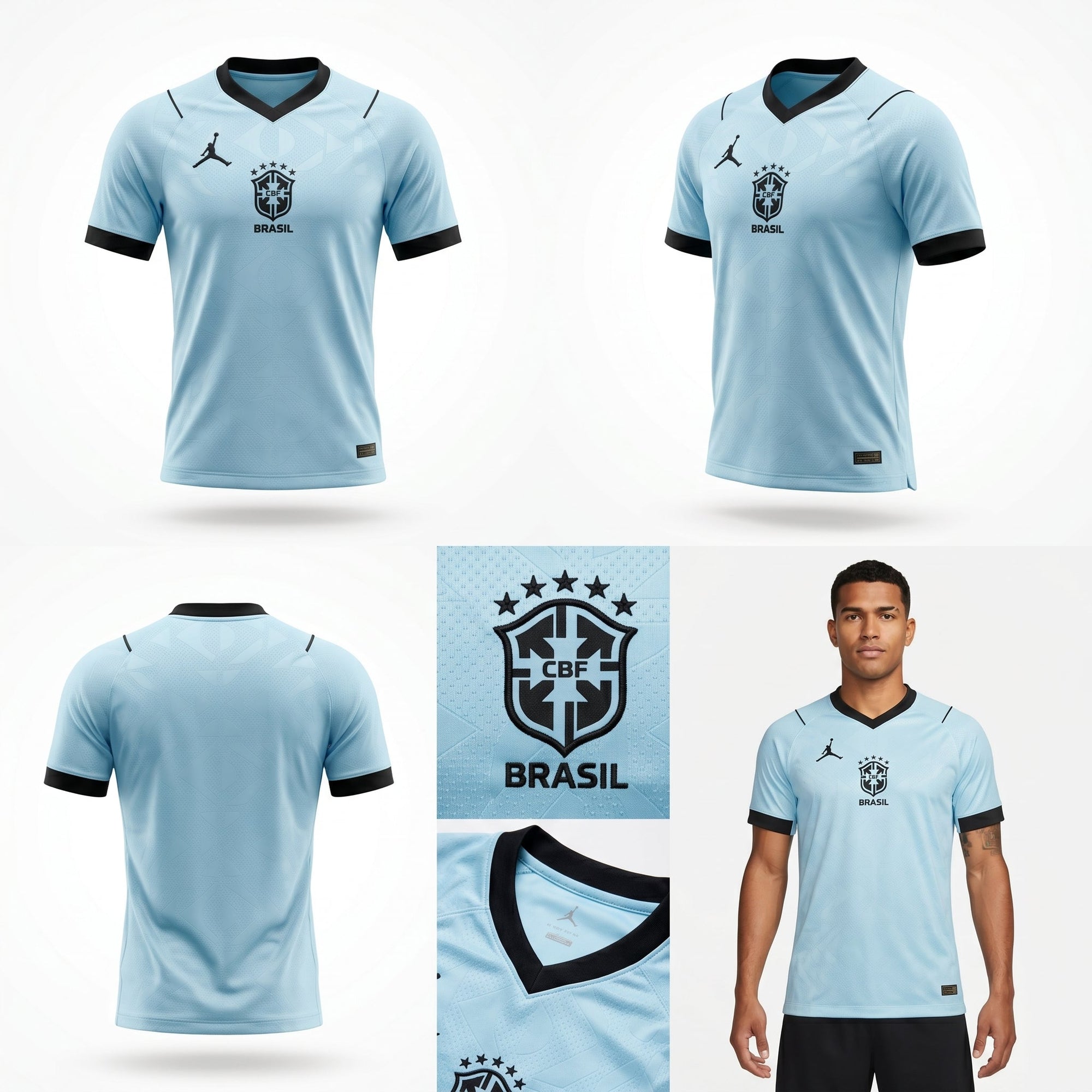 Camisa Torcedor Brasil Masculina 2026 Azul Claro