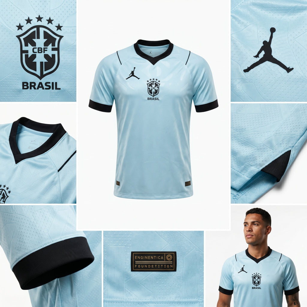 Camisa Torcedor Brasil Masculina 2026 Azul Claro