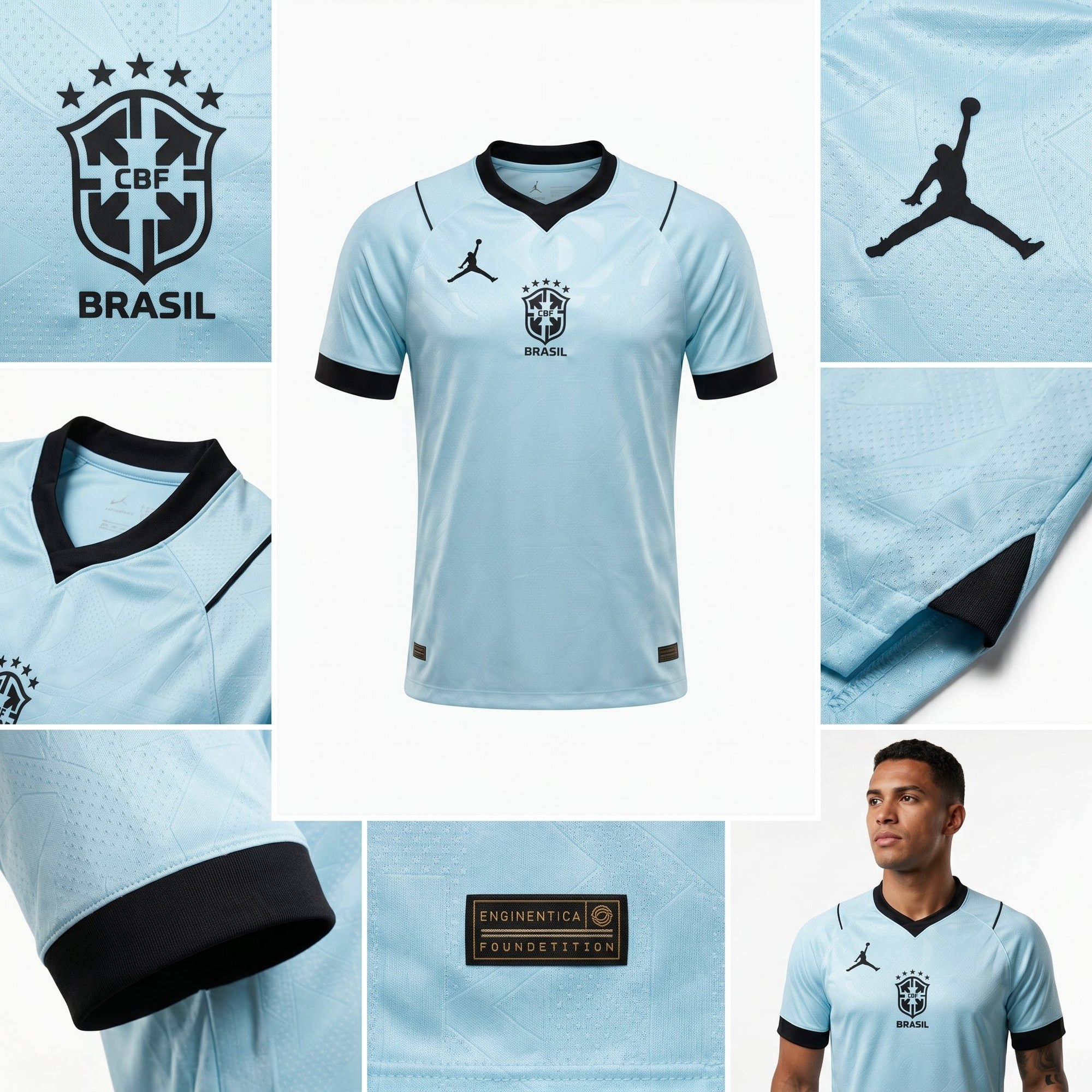 Camisa Torcedor Brasil Masculina 2026 Azul Claro