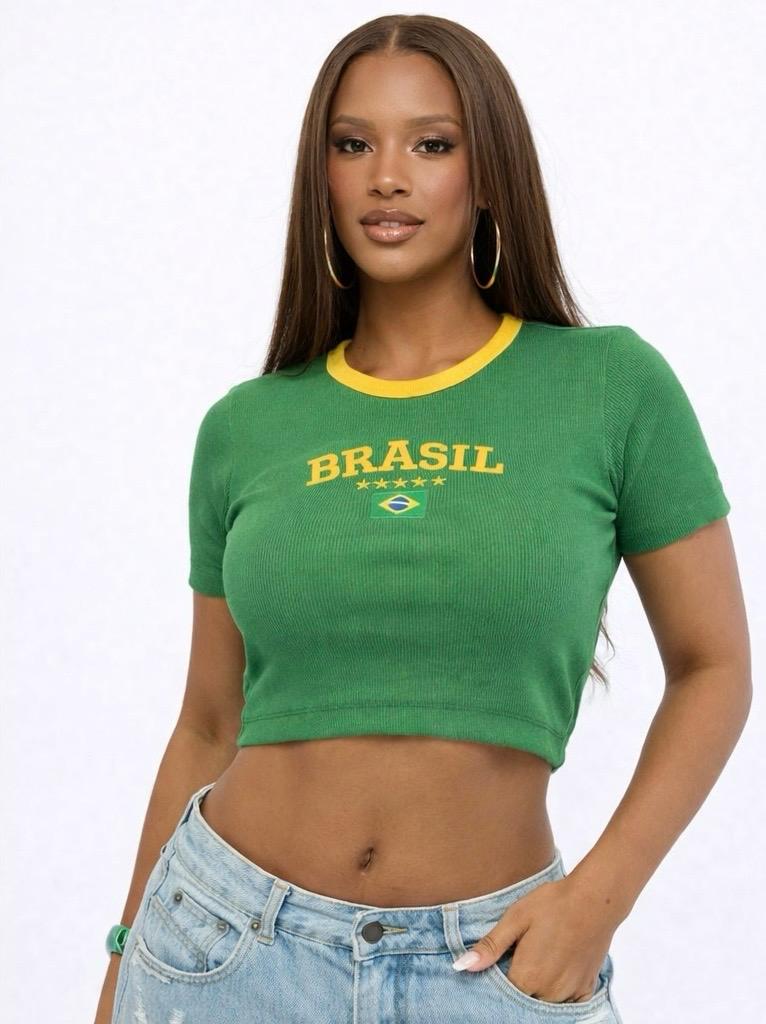 Compre 1 leve 2 Cropped Brasil Essência